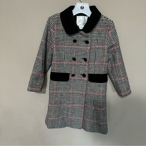 Edgehill Collection Black and Pink Plaid Kids Coat